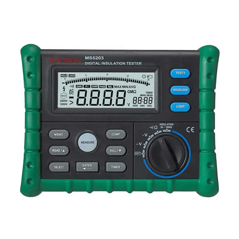 Mastech MS5203 Цифровой измеритель изоляции Измеритель сопротивления tecrop 10G 1000V AC/DC непрерывность электрического напряжения Электрический тест