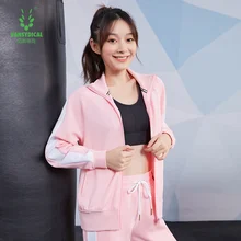 Женские спортивные топы, осенне-зимняя свободная одежда для йоги, куртка, Повседневный свитер на молнии со стоячим воротником, одежда для бега, тренировок, тренировок