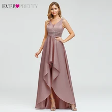 Сверкающие атласные вечерние платья Ever Pretty EP00877 расшитые блестками Асимметричные двойные v-образный вырез без рукавов Соблазнительные официальные платья Abendkleider