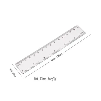 

15 New Transparent Straight Ruler Students Stationery Simple Triangular Rulers Kids Scale on Both Sides Acrylic Measuring Tools