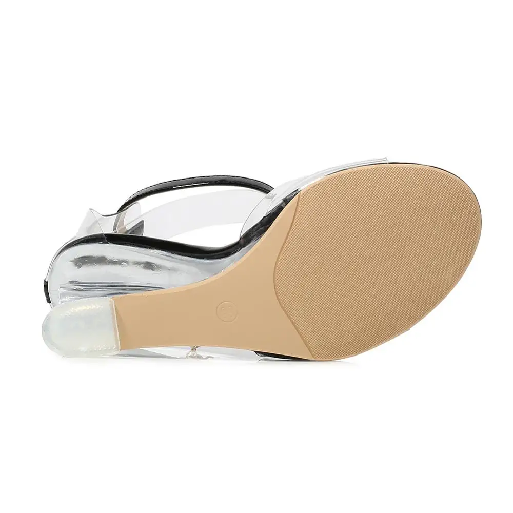 Сандалии Летняя женская обувь прозрачные высокие каблуки женские туфли с