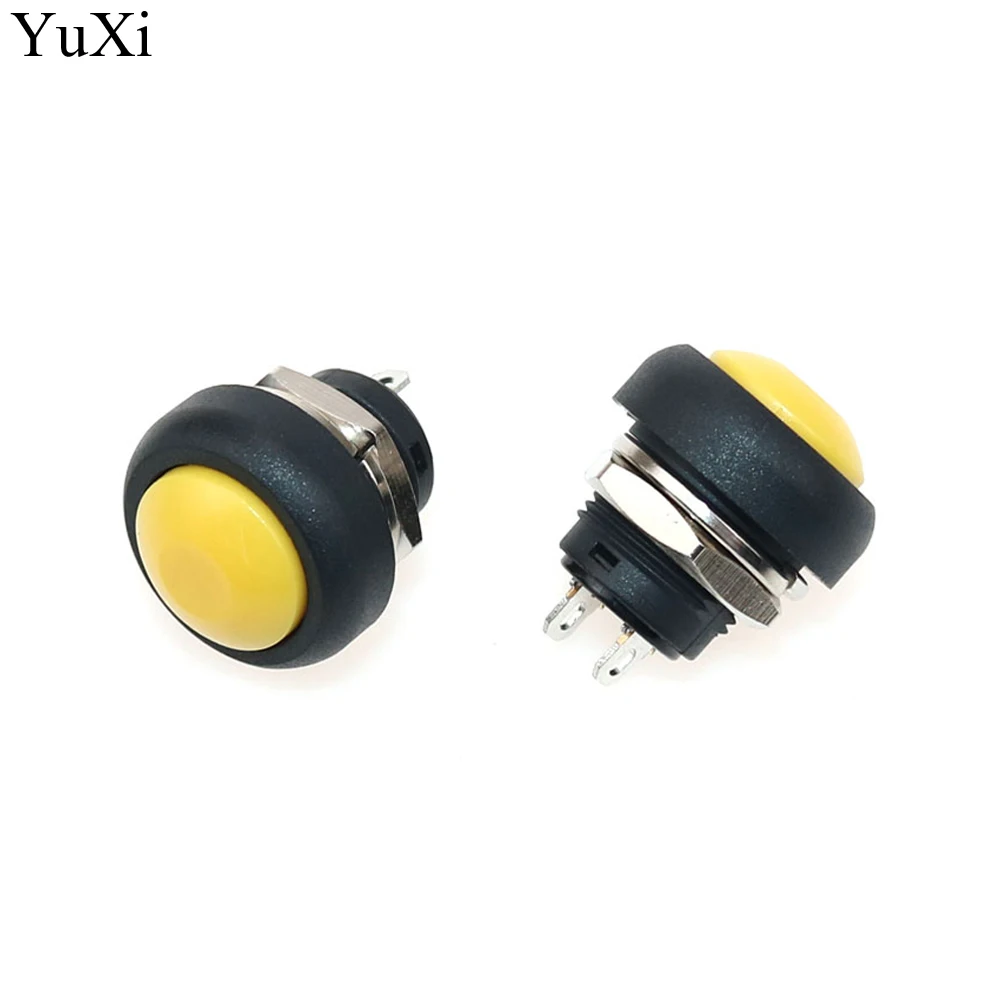 YuXi 2Pin мини-переключатель 21*18 мм 1A водонепроницаемый переключатель pbs33b 12 В Мгновенный кнопочный переключатель сброс неблокирующийся pbs-33b