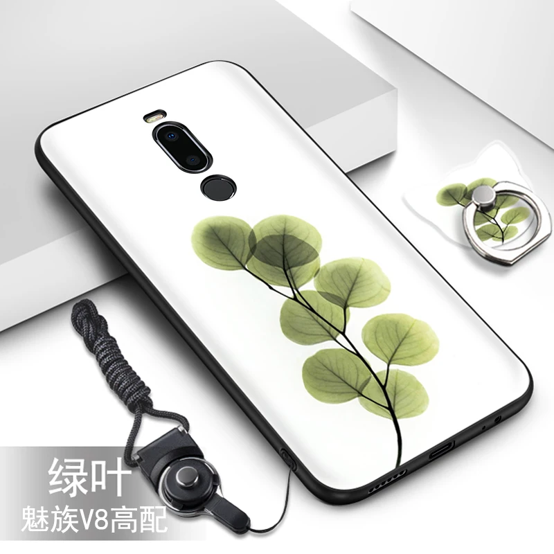 color as photo Для Meizu M8 чехол, силиконовые, Роскошные, симпатичные, из мягкого ТПУ чехол+ узор, ремешок, кольцо, задняя крышка для Meizu M8 lite чехол - Цвет: color as photo