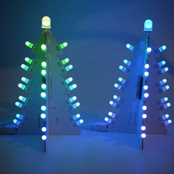 

New 16cm Christmas Tree DIY Light Control Full Color LED Christmas Tree Tower Kit Home Christmas Decoration