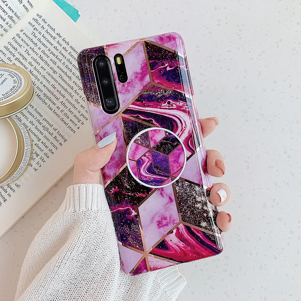 LOVECOM гальванический мраморный чехол для телефона для huawei P20 P30 Pro Lite mate 20 30Pro Lite Складная Гибкая мягкая задняя крышка - Цвет: PS5