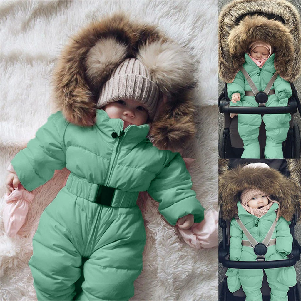 Pelele de plumón para bebé, niño y niña, chaqueta con capucha, mono, abrigo grueso cálido, ropa de invierno, fille hiver|Ropa de nieve| - AliExpress
