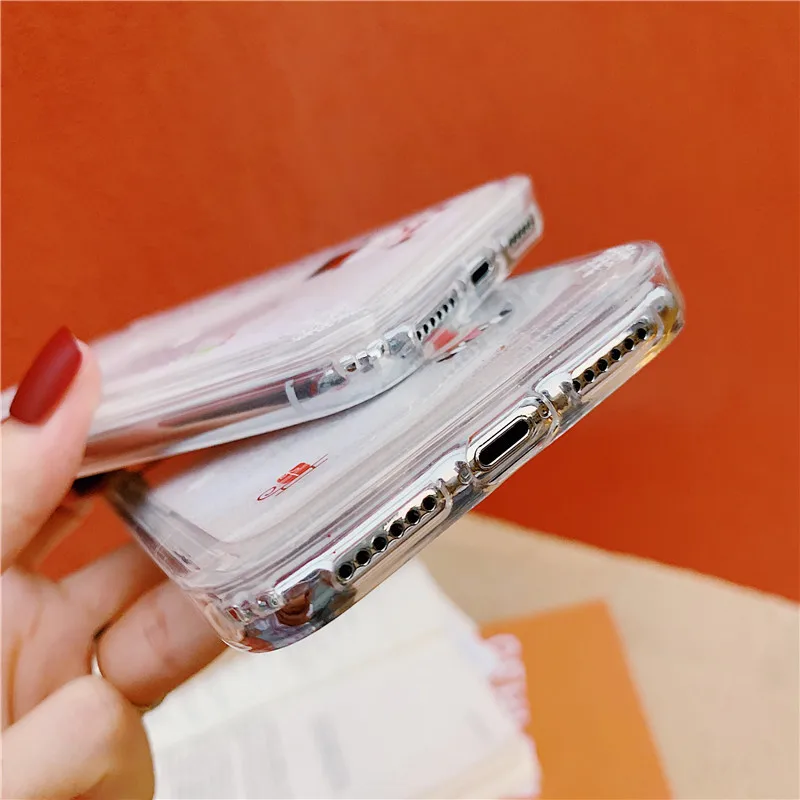 Жидкий Жесткий PC Прозрачный чехол для телефона iPhone 6 6S 7 8 Plus X XS XR MAX рождественские