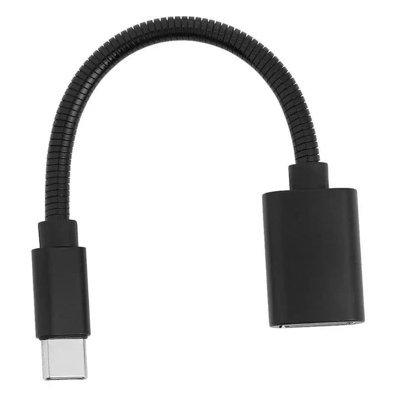 Черный 14,5 см USB C адаптер OTG кабель type C штекер для USB 3,0 Женский Шнур данных для мобильного телефона TPE внешняя оболочка для U диск мышь - Цвет: Черный