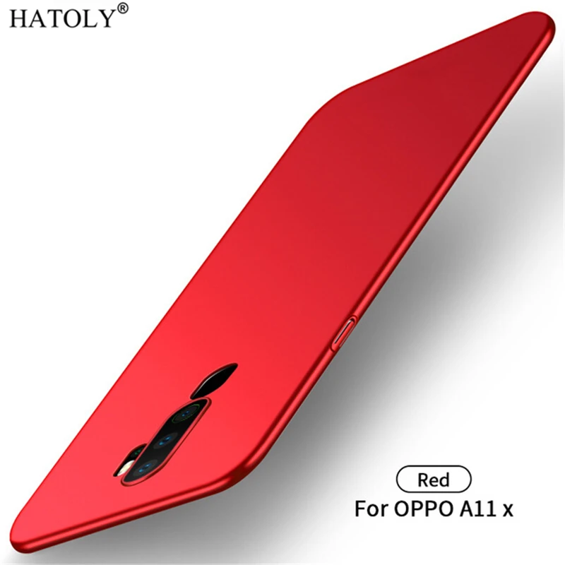 Для крышки Oppo A11x чехол для Oppo A9 A5 ультра-тонкий гладкий жесткий PC задняя крышка защитный чехол-бампер для телефона для Oppo A11x - Цвет: Красный