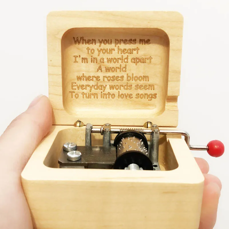 Handmade Smilelife Wooden Music Box La vie en Rose Brand Gift Birthday Wedding New Year Christmas