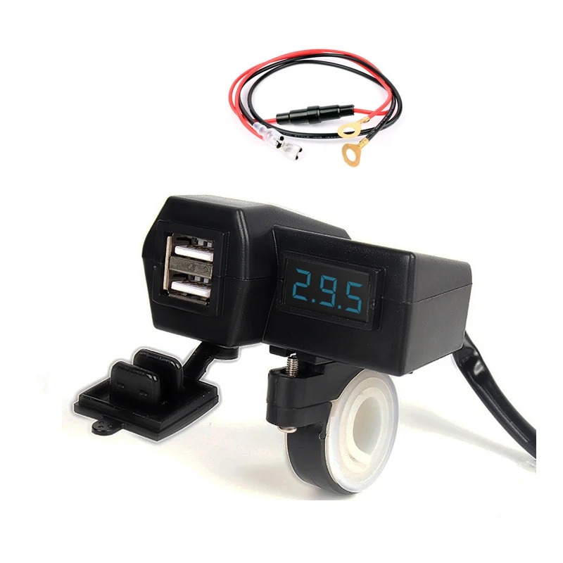 12V 3.1A DC Led Dual USB зарядное устройство мотоцикл мотор порт автомобильный