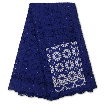 

XIYA Nigerian Guipure Cord Lace Fabrics 2020 High Quality African Soft Water Soluble Cord Lace With Stones For Sewing QF3571B-4