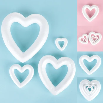 

Wedding Valentine's Day DIY Heart-shaped Foam Ball White Styrofoam Hollow Heart Ornament Crafts For Christmas Party Decoration