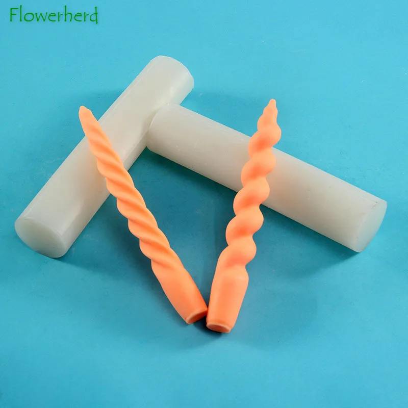 Twisted Candle Mold DIY Candle Silicone Mold Rotating Screw Rod Wax