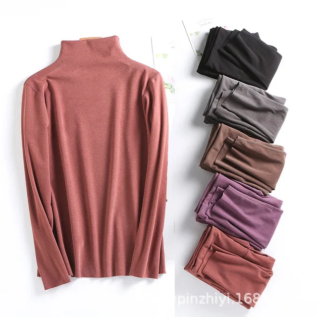 Plus Size Women Winter Turtleneck Thermal Underwear Set Comfortable Warm Velvet Long Sleeve Top Pajamas Pants Female Long Johns