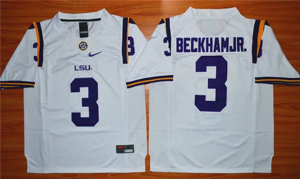 Бежевый Новое поступление LSU Tigers Odell Beckham Jr. 3 NC горячая Распродажа-белая майка - Цвет: Бежевый