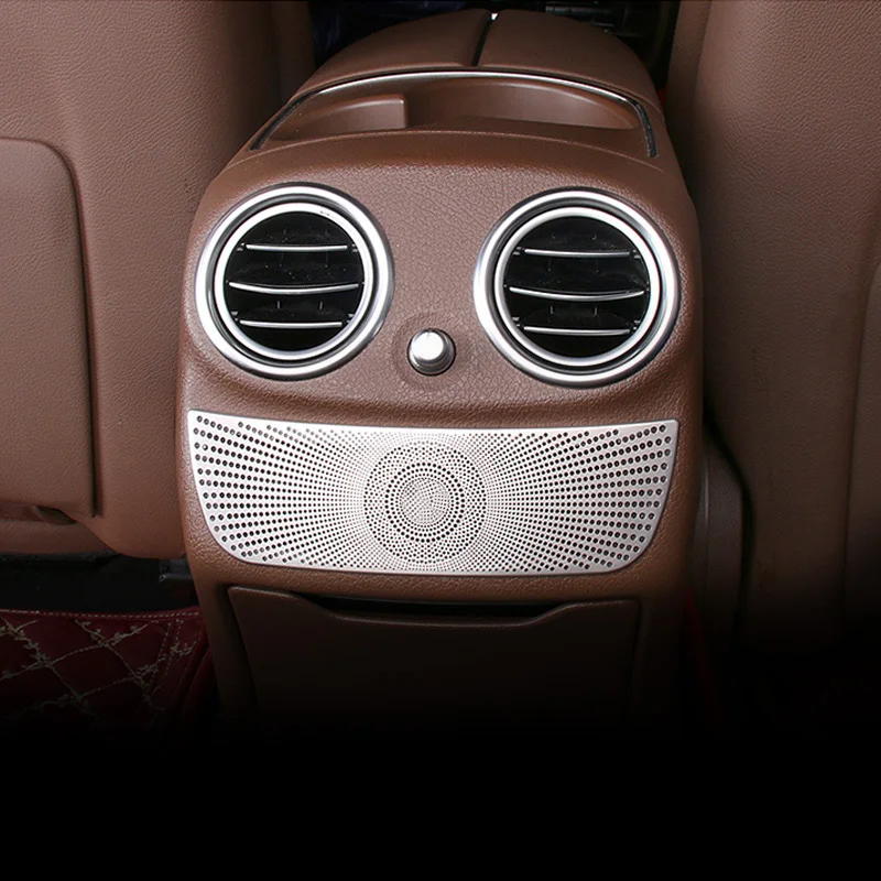 Car Rear Exhaust Vent Audio Speakers Panel Sticker Trim Decoration For Mercedes Benz E Class W213 2016-2018 Interior Accessories |