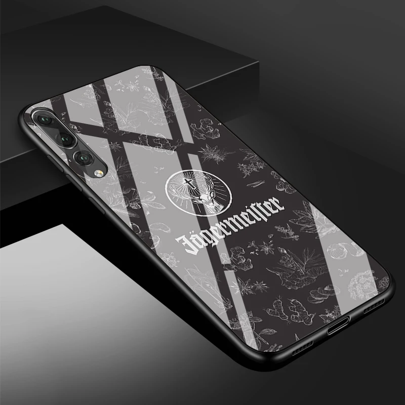 Jagermeister logo Tempered Glass Phone Case For Huawei P20 P30 P40  P40 Lite Pro Psmart Mate 20 30 Cover Shell waterproof case for huawei