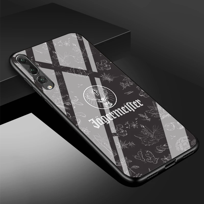 Jagermeister logo Tempered Glass Phone Case For Huawei P20 P30 P40  P40 Lite Pro Psmart Mate 20 30 Cover Shell waterproof case for huawei Cases For Huawei