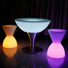 

Modern luminating waist drum stool creative beauty nail stool remote control 7 colourful lights USB charging stool for outdoor