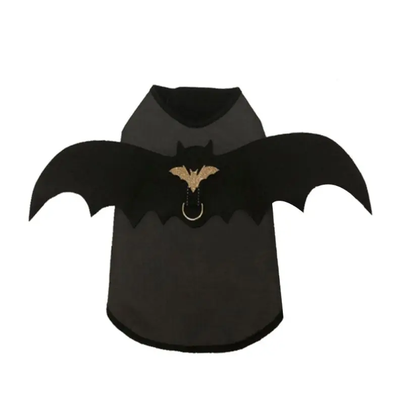 Хэллоуин для домашней собаки костюмы крылья летучей мыши черный милый кот нарядное платье одежда E65B