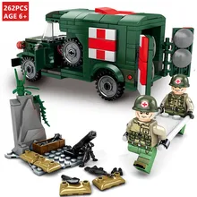 Cheap 262Pcs T214-WC54 Military Ambulance Car Empires of Steel LegoINGLs Building Blocks Sets ARMY Playmobil Kids Educational Toys Cheap 262Pcs T214-WC54 Military Ambulance Car Empires of Steel LegoINGLs Building Blocks Sets ARMY Playmobil Kids Educational Toys