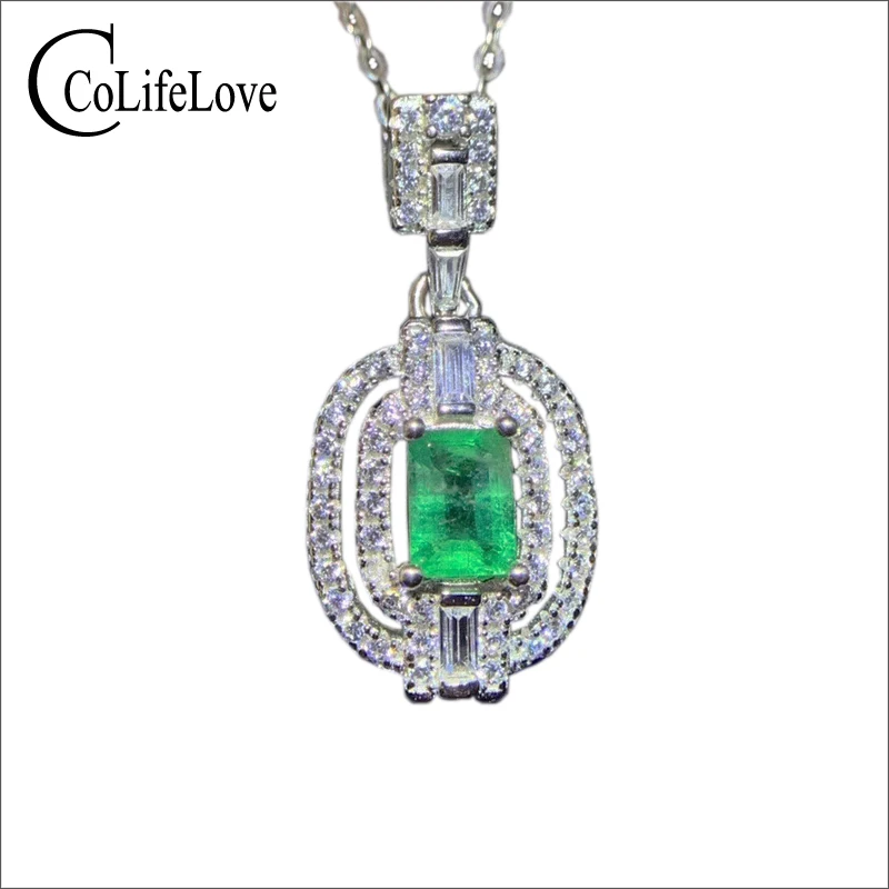 Ювелирные изделия CoLife серебро 925 пробы винтажный кулон 100% натуральный изумруд