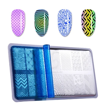 

BeautyBigBang nail art special 6*12cm geometric 3D vertigo theme rectangular nail plate irregular pattern BBB2