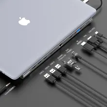 Mosible – Hub USB Type C USB-C vers HDMI 4K VGA, adaptateur RJ45 Lan Ethernet SD TF PD, 3.0, 3.5mm, Jack, Audio et vidéo pour MacBook Pro