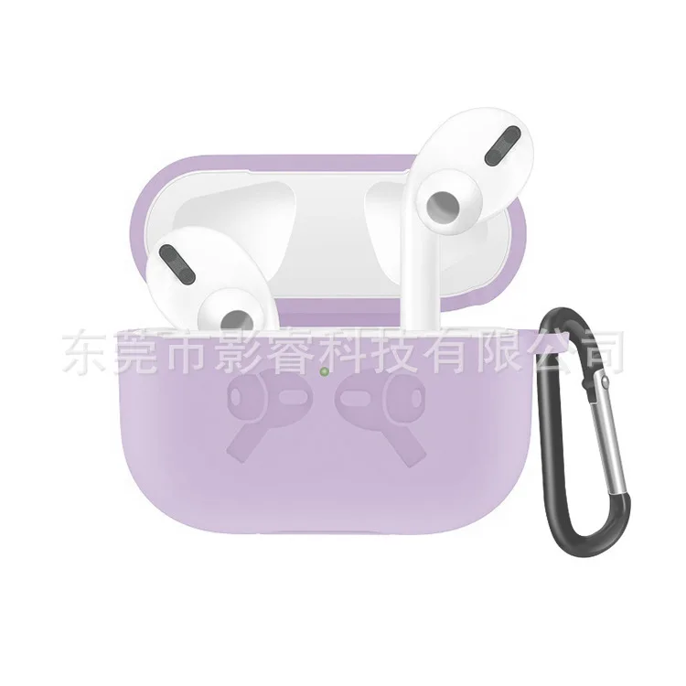 Силиконовый чехол для Airpods Pro, защитный чехол для Apple Airpods Pro, чехол, чехол для наушников, чехол для Air Pods Pro 3, Fundas - Цвет: Taro Purple