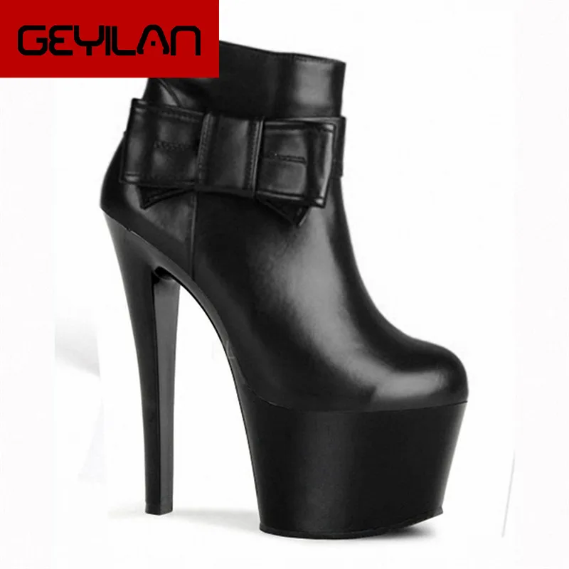 

Style restoring ancient ways is 17cm bowknot women motorcycle boots platform boots shoes 7 inches tall with short boots
