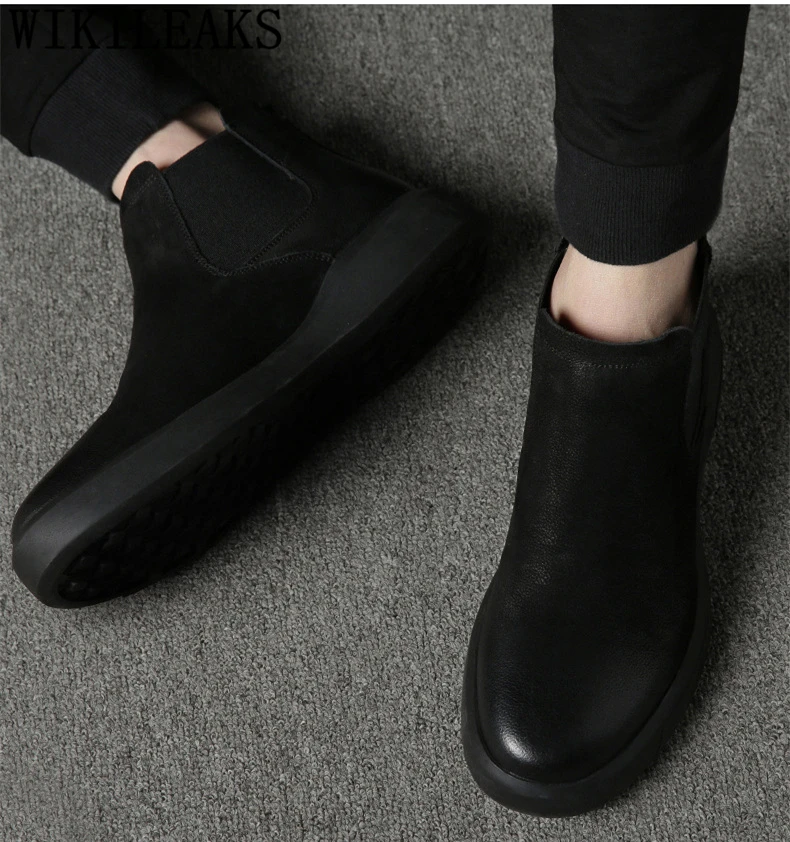 Ботинки Челси мужские Ботильоны мужские кожаные ботинки мужские zapatos de Мужская обувь homme bota masculina buty meskie zapatos hombre