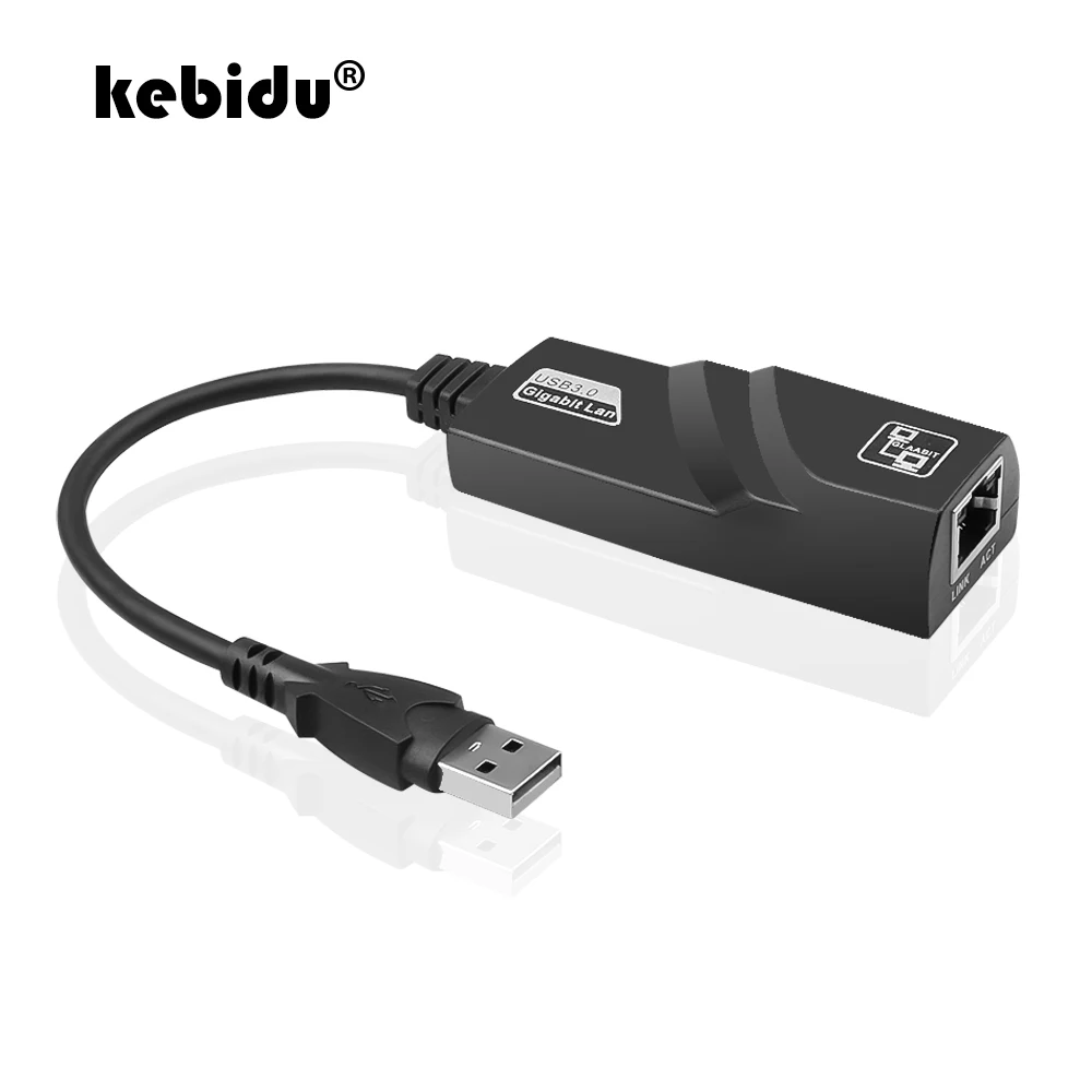 Kebidu супер Скорость USB 3 0 Gigabit Ethernet адаптер сетевой карты 10/100/1000 Мбит/с RJ45 проводной
