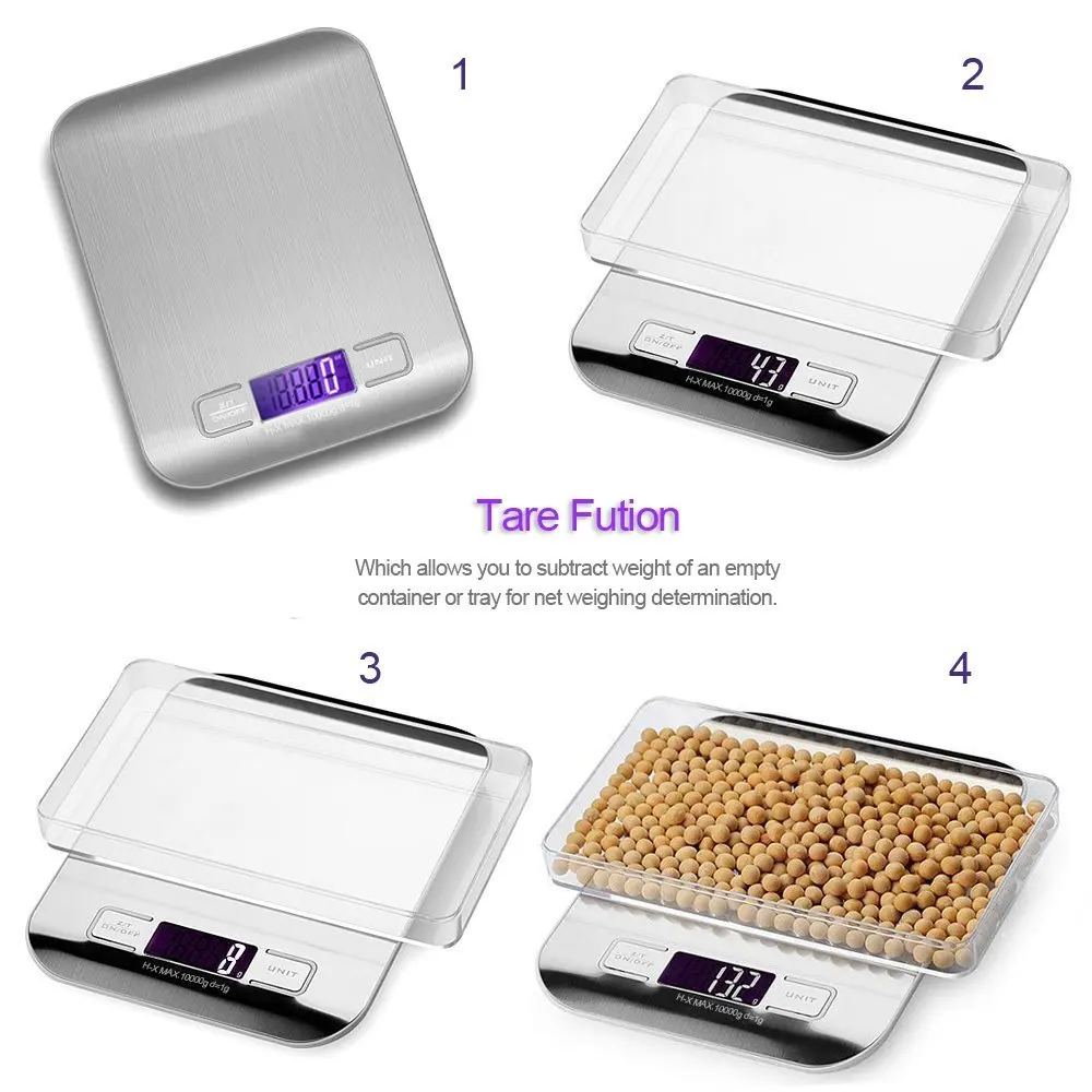 Household Kitchen scale 5Kg/10kg 1g Food Diet Postal Scales balance Measuring tool Slim LCD Digital Electronic Weighing scale