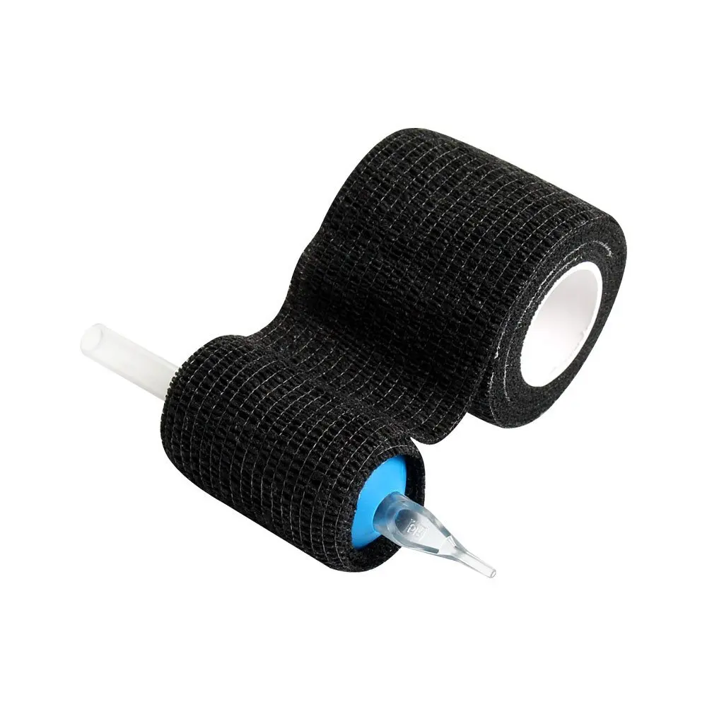 Ha6475347bc794daf8b81845d856fd808E 5/10/15/20 Black Tattoo Grip Bandage Cover Wraps Tapes Nonwoven Waterproof Self Adhesive Finger Protection Tattoo Accessories Mallzona