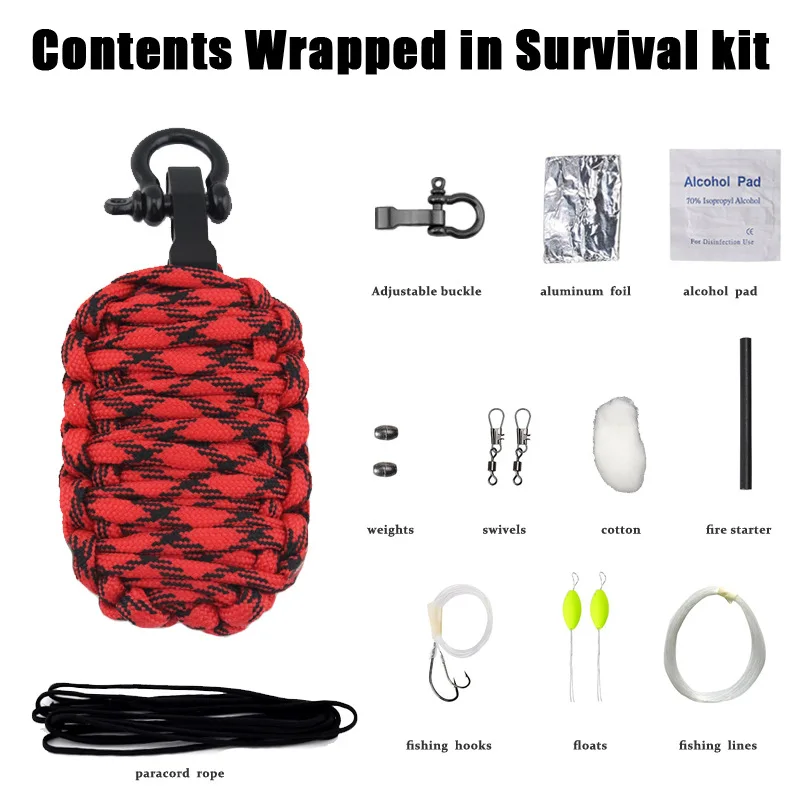 

250 Umbrella Rope Weave Outdoor Casual Entertainment Fishing Set Open Country Adventure Survival Kit
