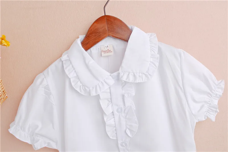 Напрямую от производителя,, импортные товары, Детская весенне-осенняя новая стильная белая кружевная рубашка с короткими рукавами для девочек Ch