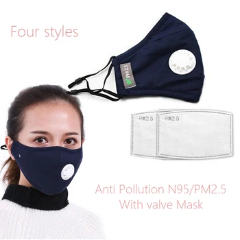

Mask With Valv Anti PM2.5 Mask Dust Respirator Masks Mask With Breathing Valve Cotton Unisex Mouth Muffle Allergi
