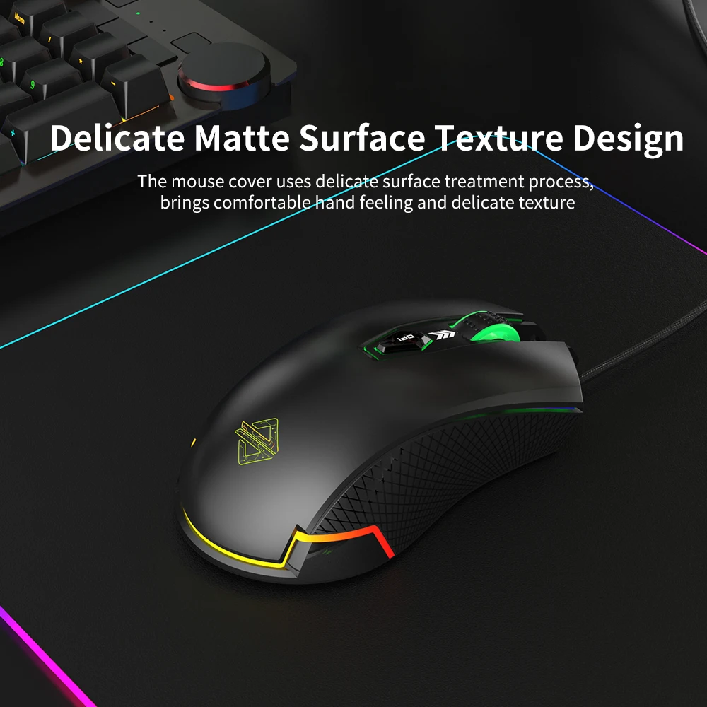 Ajazz AJ203 USB Проводная игровая мышь 7 кнопок 3000 dpi RGB компьютерная мышь с подсветкой оптическая Эргономика игровая мышь для Esport ноутбук для геймеров