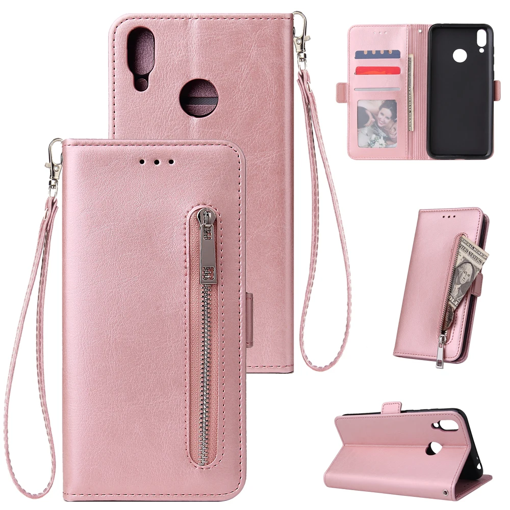 

Zipper Wallet Case For Huawei Honor 8a 8x 8c 8s 9 10 Lite Y5 Y6 Y7 Pro Prime P Smart Plus Y9 2019 2018 Leather Flip Cover