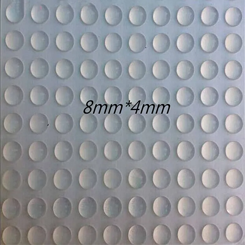 

500pcs 8mm*4mm Soft Close Drawer Cabinet Door Bumpers Sound Dampening Adhesive Transparent Rubber Pads Feet - Hemispheric Shape