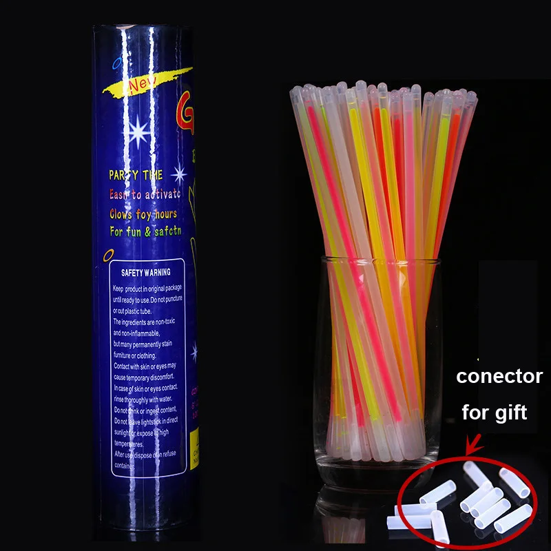 100 шт. флуоресцентная светящаяся палка светится в темноте вечерние браслеты