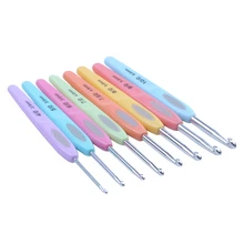 8 шт. красочные мягкие пластиковые ручки глинозема крючки для вязания спиц набор