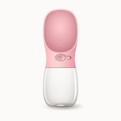 Pink 350 мл, 480 мл, 550 мл, портативная бутылка для воды для собак, без бисфенола, для путешествий, для щенков, кошек, поилка, для улицы, диспенсер для воды, кормушка, товары для домашних животных - Цвет: Pink