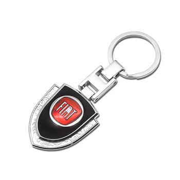 

Car Keychain Car Logo Metal Key Ring Auto Pendant car styling for Fiat 500 Punto Stilo Ducato Palio Bravo Doblo Panda Bravo Line