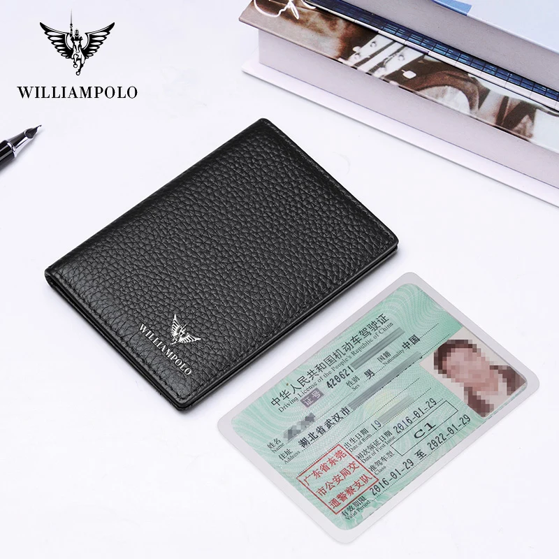 

Luxury Brand Male Slim Genuine Leather Wallet 2019 Fashion Short Purse Card Holder Wallets Black Mini Wallets Thin Money Bag