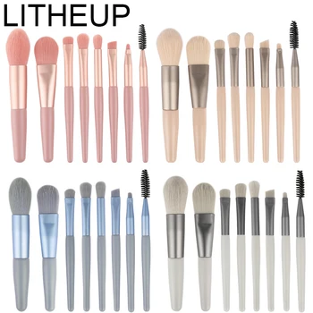 

LITHEUP mini 8pcs Portable Makeup Brushes cute Makeup Tools Foundation Eyeliner Concealer Eyeshadow Cosmetic Makeup Brush Set