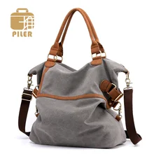 Винтажная женская большая сумка-тоут дизайнерская сумка на плечо большая кожаная холщовая Роскошная деловые сумки женская сумка-мессенджер