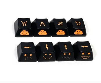 

8pcs/set UV paint mechanical keyboard key caps ABS transparent keycaps WASD + direction keycaps