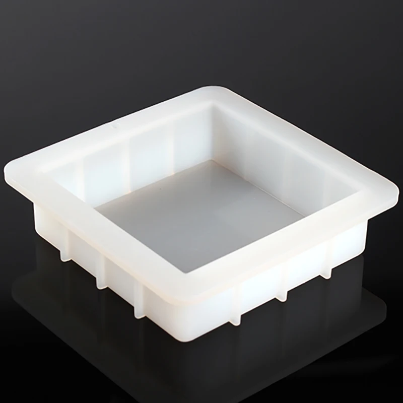 Квадратная силиконовая форма для мыла, легко удаляемая белая форма для буханки ручной работы